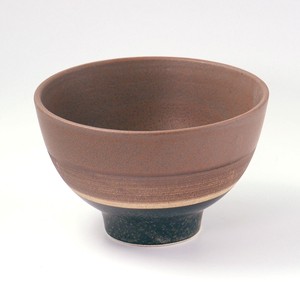 Mino ware Rice Bowl Sepia black Pottery Made in Japan