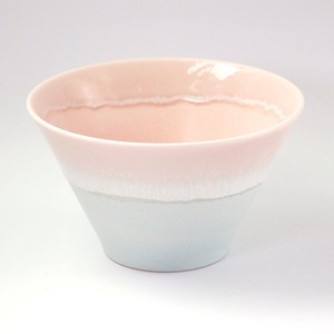 美浓烧 大钵碗 陶器 餐具 粉色 粉彩 日本制造