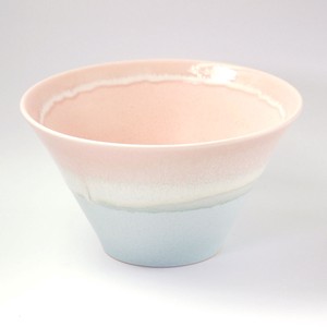 美浓烧 大钵碗 陶器 餐具 粉色 粉彩 日本制造