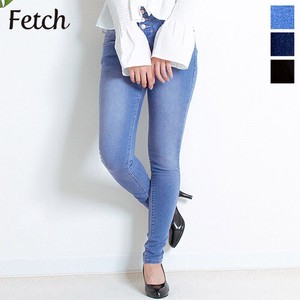 Denim Full-Length Pant High-Waisted Strench Pants Buttons