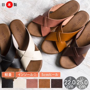 Sandals Wedge Sole Low-heel Casual Ladies' Made in Japan