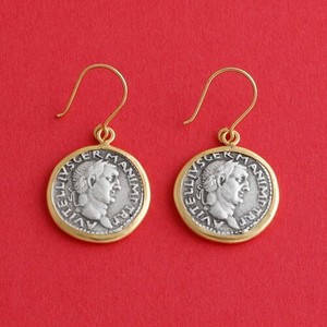 Pierced Earrings Gold Post Gold earring coin