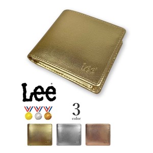 全3色 Lee リー リアルレザー メダルカラー 二つ折り財布 フラップポケット小銭入れ 本革(0520233n)