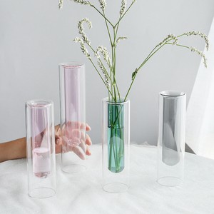 SHY60200 2色透明ガラス花瓶 ホームリビングデスク飾り0610#LGHB096