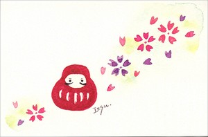 ポストカード marron125「サクラ咲く」 水彩画 花