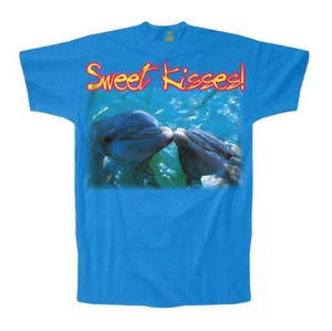 ポストカード サマーカード Tシャツ柄シリーズ 「SWEET KISSES！」 カラー写真 イルカ 海 暑中見舞い