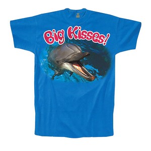 ポストカード サマーカード Tシャツ柄シリーズ 「BIG KISSES！」 カラー写真 海 暑中見舞い