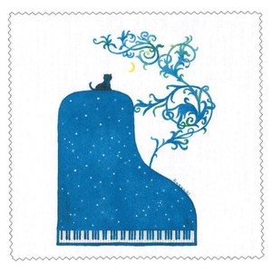 メガネ拭き/クリーニングクロス 山田和明 「夜の樹」 レンズクリーナー 水彩画 ピアノ
