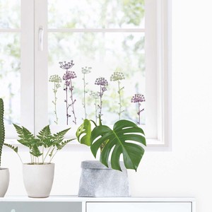 ウィンドウステッカーM（ステッカータイプ） 「アナベル」 窓ガラス 透明シート 花 植物