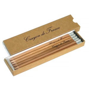 ブラックペンシルボックス 鉛筆12本セット クレヨン・デ・フランス ギフト  文房具 筆記用具