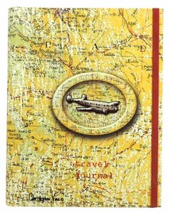 トラベルジャーナルノート「飛行機と地図」クリストファーヴァインデザイン ゴム紐付き 文房具