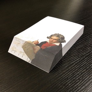 斜めカットメモブロック ベートーベン 「肖像画 」 メモ帳 一筆箋 アート 楽譜 ステーショナリー