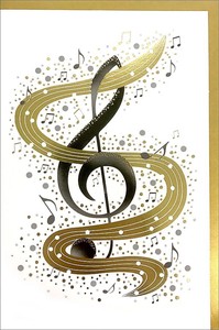 Greeting Card Happy Birthday Music Music Note Message Card