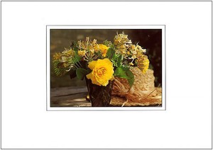 グリーティングカード 多目的 B&Bフラワーシリーズ「黄色のバラ」 花柄