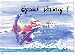 グリーティングカード 多目的 デペッシュマウス「特別配達！」 ネズミ イラスト