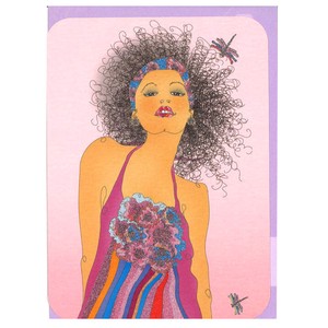 グリーティングカード 多目的 エクレクティックセレクション「ワンピースの女性」 ドレス イラスト