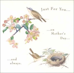 グリーティングカード マザーズデイ/母の日 「鳥と花」
