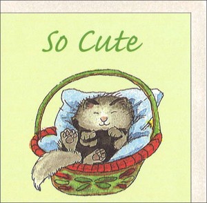 ミニグリーティングカード 多目的 「かわいい！」 猫