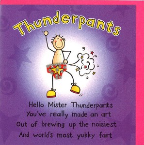 グリーティングカード 多目的 立体パンツ「Thunder Pants」 ドレス イラスト
