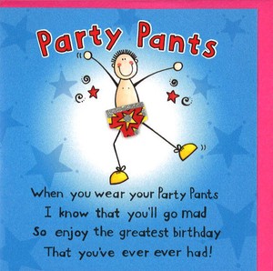 グリーティングカード 多目的 立体パンツ「Party Pants」 ドレス イラスト