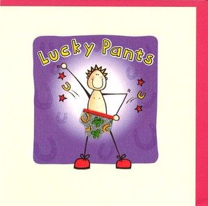 グリーティングカード 多目的 立体パンツ「Lucky Pants」 ドレス イラスト