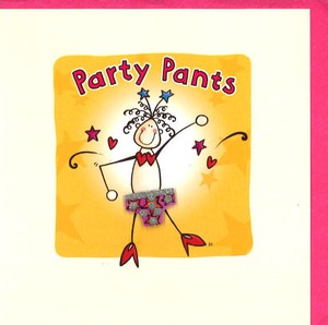 グリーティングカード 多目的 立体パンツ「Party Pants」 ドレス イラスト