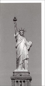 ロンググリーティングカード 多目的 モノクロ写真「自由の女神」 建物 建造物