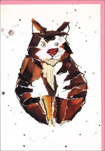 グリーティングカード 多目的 貼り絵「猫」 イラスト