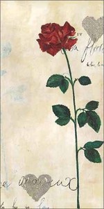 グリーティングカード 多目的「赤いバラとハート」 バレンタイン 母の日