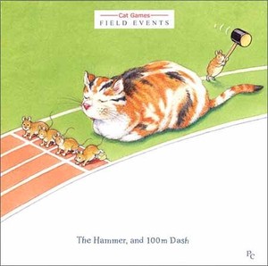 グリーティングカード 多目的 ピーター・クロス 「スタンバイするねずみたちと眠っている猫」