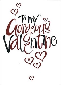 グリーティングカード バレンタイン「To my gougeous valentine」 ハート