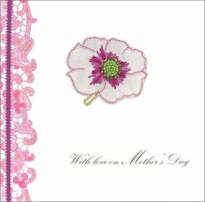 グリーティングカード マザーズデイ/母の日 「白とピンクの花」