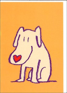 グリーティングカード 多目的 アニマルライフ「ハートドッグ」犬 お絵描き イラスト