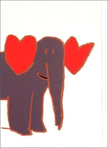グリーティングカード 多目的 アニマルライフ「ハートドッグ」象 お絵描き イラスト