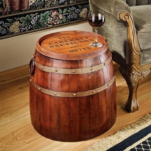 フランスのワイン樽レプリカ サイドテーブル（金属製）/ ワインバー カフェバー ワインパブ