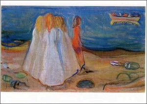 ポストカード アート ムンク「浜辺の少女たち」