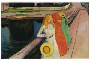 ポストカード アート ムンク「橋の上の少女たち」