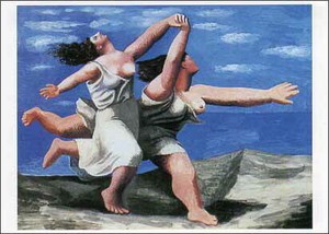 ポストカード アート ピカソ「浜辺を走る二人の女」