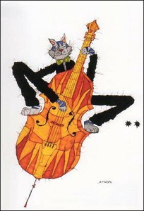 ポストカード イラスト マイケル・フェルナー「バスと猫」
