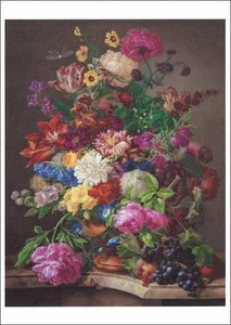 ポストカード アート ニグ「ぶどうと花の静物」
