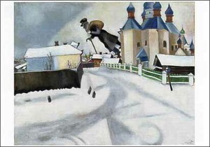 ポストカード アート シャガール「ヴィテプスクの上空」