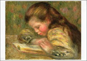 ポストカード アート ルノワール「読書をする子ども」