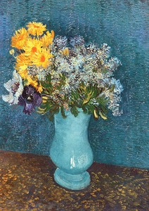 ポストカード アート ゴッホ「青い花瓶に入った花束」