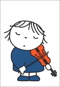 ポストカード イラスト/絵本 ミッフィー/ディック・ブルーナ「ヴァイオリンを弾く子ども」楽器