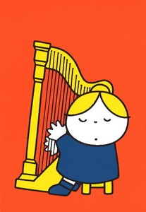 ポストカード イラスト/絵本 ミッフィー/ディック・ブルーナ「ハープを弾く人」楽器