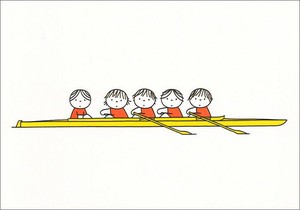ポストカード イラスト/絵本 ミッフィー/ディック・ブルーナ「カヌーに乗った子供たち」