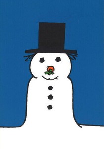 Postcard Miffy Christmas Snowman