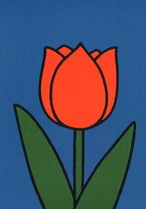 Postcard Miffy Tulips