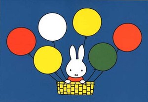 ポストカード イラスト/絵本 ミッフィー/ディック・ブルーナ「気球に乗ったミッフィー」