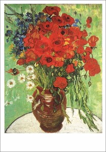 ポストカード アート ゴッホ「ヒナギクとケシの花瓶」